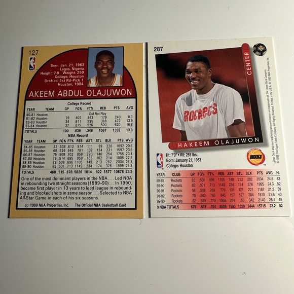 Houston Rockets Hakeem Olajuwon/Yao Ming 9 card lot - Picture 7 of 15